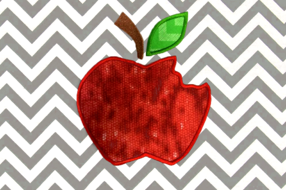 Apple with Bite Applique