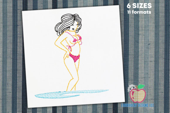 Bikini Girl on the Beach Quick Stitch