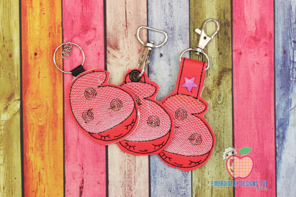 Girl Gnome Face Keyfob Keychain ITH