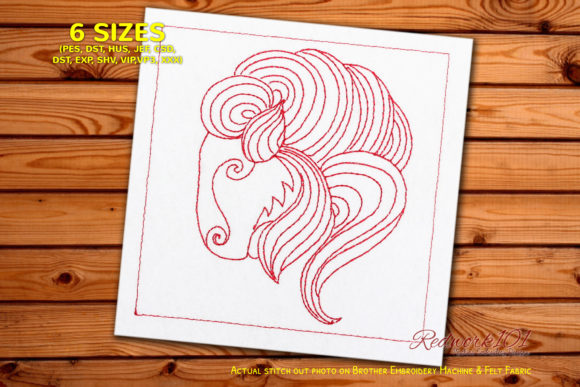 Goat Head Capricorn Lineart Redwork