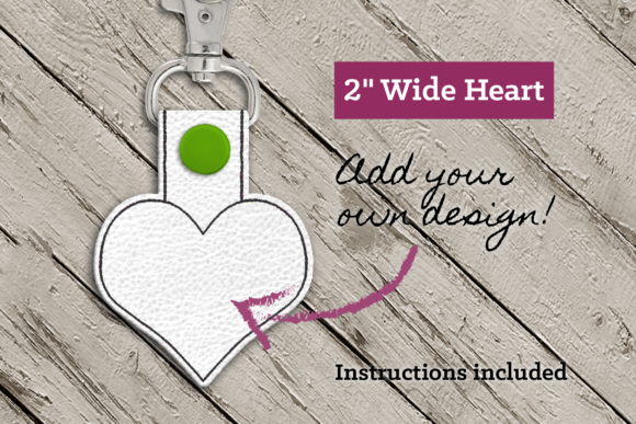 Heart ITH Key Fob Applique