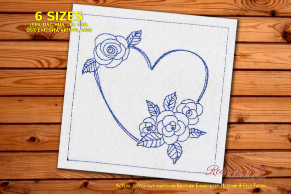Love Flower Redwork