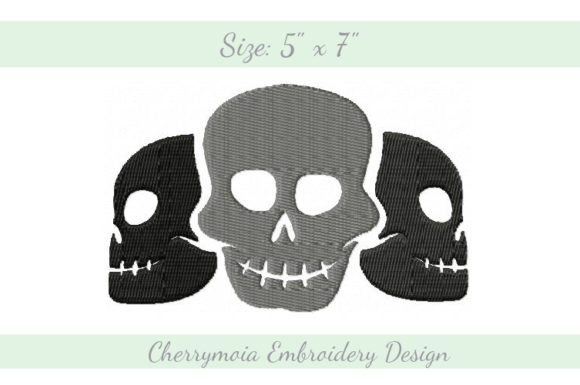 Three Skulls: A Craft Fair-Ready Halloween Embroidery File